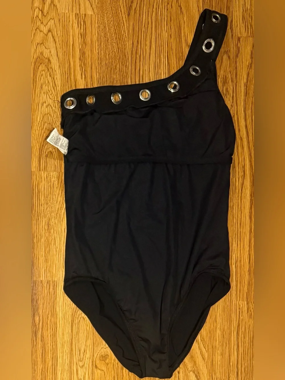 Karla Colletto Black One Shoulder One Piece Swim Suit Size 8